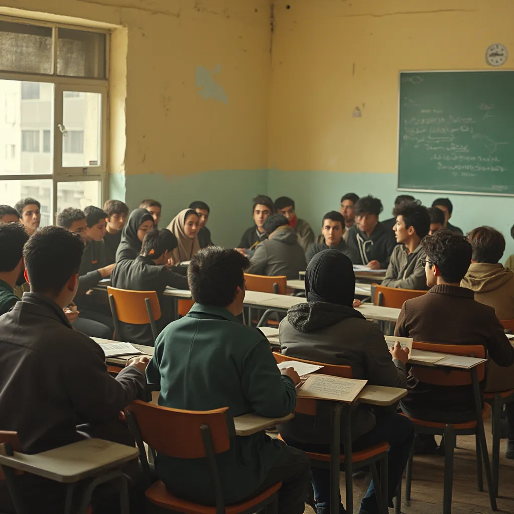 Students debating in English